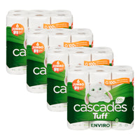 Cascades Tuff Enviro - Rouleaux Essuie-tout - tailles multiples - 2 épaisseurs - 105 Feuilles - Blanc - 4 Paquets de 6 Rouleaux - 24 Rouleaux-Rouleau grand format avec feuilles à formats multiples