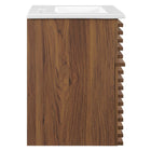 Modway - Render Fixation murale de 18" Vanette de salle de bain - Blanc noyer-Bassin d’évier en céramique
