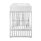 Modway - Gridiron 48" Vanette de salle de bain - Argent blanc-Coussinets de pied ajustables en hauteur