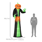 HOMCOM - Citrouille fantôme gonflable d'Halloween de 9ft avec LEDs intégrées décoration de fête - Noir-Couleurs : Vert, noir 