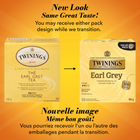 Twinings - Sachets de thé noir Earl Grey - paquet de 50-Thé naturellement caféiné qui peut être dégusté le matin, pendant une pause l’après-midi ou tout au long de la journée
