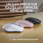 Logitech - MX Anywhere 3S Souris sans fil - Gris pâle-Capteur haute précision à fond noir avec une résolution allant jusqu'à 8 000 ppp