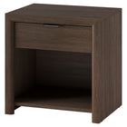 Hudson&Canal - Table de chevet rectangulaire Clara - 24 po l - Chêne brun-Capacité de charge maximale : 22,7 kg (50 lb) pour le plateau supérieur, 4,5 kg (10 lb) pour l'étagère inférieure et 9 kg (20 lb) pour le tiroir