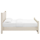 Modway - Rael Performance Velvet Lit plateforme Queen, Alabaste-Assemblée requise