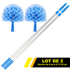 Gritt Commercial - Brosse chasse-toiles avec manche télescopique de 6 pi - Lot de 2-La brosse chasse-toiles dépoussière les coins, plafonds et conduits sans rayer les surfaces