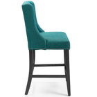Modway - Baron Tissu rembourré Tabouret de comptoir - Sarcelle - Ensemble de 2-Pieds en caoutchouc massif