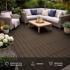 MotionGrey - Dalles de terrasse extérieures  à 4 lattes, emboîtables et imperméables, pour patio, balcon et jardin - Brun - ensemble de 20 pièces-7