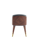 Manhattan Comfort - Lot de 2 chaises de salle à manger modernes Reeva 59 cm, revêtement similicuir, noyer et gris graphite-Livré chez vous entièrement assemblé Aucun assemblage requis