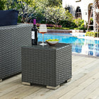 Modway - Sojourn Terrasse extérieure Table d’appoint - Chocolat-Cadre en aluminium revêtu de poudre