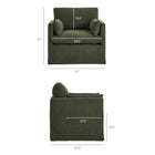 Modway - Wellfleet Slipcover Mélange de lin Fauteuil - Sauge-Tissu en mélange de lin