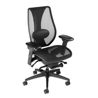 ergoCentric - tCentric Hybrid avec dossier et siège filet, cadre noir minuit-Dossier tout en maille (19 "l x 25 "h) avec réglage infini de la hauteur du dossier breveté de 5"