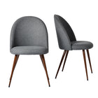 Homy Casa - Chaises d'accueil rembourrées - Lot de 2, tissu gris-Siège rembourré doux avec tissu respirant et agréable pour la peau pour un confort durable.