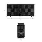 Modway - Foundry Design tissé Armoire de rangement buffet - 71 po - Noir-Armoire de rangement à 2 portes avec tablettes ajustables