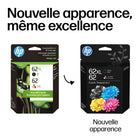 HP 62XL et HP 62 Ens. 2 cartouches d'encre noire à rendement élevé et d'encre tricolore d'origine (N9H67FN)-L'encre HP originale produit 2 fois plus d'impressions que les cartouches rechargeables