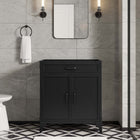 Modway - Steamforge 30" Armoire de toilette de salle de bain (lavabo non inclus) - Noyer noir-Étagère avec découpe de plomberie