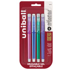 uni-ball – Stylos à gel effaçable– pointe moyenne (0,7 mm) – Couleurs tendance – paquet de 4-Stylos gel