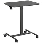 ShoppingAll - Chariot pour ordinateur portable à hauteur réglable pneumatique assis-debout - Noir-POSTE DE TRAVAIL POUR ORDINATEUR: Bureau En Bois D’Une Seule Pièce Mesurant 28.3” x 18.9”, Idéal Pour Accueillir Presque Tous Les Moniteurs, Ordinateurs Portables Ou Tablettes Avec Claviers.