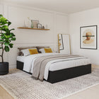 Nexera - Lit double Avenue 3 tiroirs, Noir-7