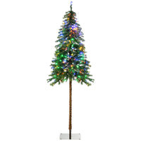 HOMCOM - Sapin de Noël artificiel 6' enneigé avec lumières LED-6 pi de haut, luxuriant qui donnent un aspect sain et naturel 
