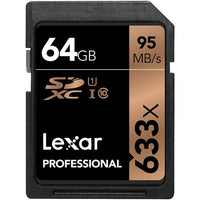 Lexar™ – Carte mémoire Professional 633X SDHC/SDXC UHS-I, 64 Go, (117828)-Carte haute vitesse de classe 10 exploitant la technologie UHS-I
