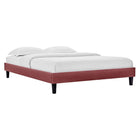 Modway - Soleil Performance Velvet Lit simple, Rose poussiéreuse-Capacité de poids du cadre de lit : 800 lb