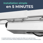 MotionGrey - Plateau de gestion des câbles sous bureau - Organisateur de cordons pour bureaux assis-debout et postes de travail - Blanc-Installation facile par vissage : comprend des vis pour une fixation sécurisée sur la plupart des bureaux-idéal pour les bureaux à domicile, les configurations de jeu ou les postes de travail professionnels