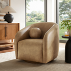Modway - Holland Pivot Cuir végane Fauteuil - Grillé-Coussins d’accent pour balle