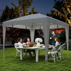 Outsunny - Tente auvent pliante 10 pi l x 10 pi L avec lumière centrale - UPF 50+ - Gris clair-Conception pop-up pour une installation sans outils en seulement 30 minutes