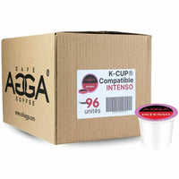 Agga - Capsules K-Cup Intenso - Noir - Paquet de 96-Foncé - 96 K-Cup - K-Cup, Dosette - Intenso - Kosher - 96 / Boîte