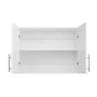 Prepac - Cabinet de rangement mural Elite 32 po avec portes à panneaux, cabinet de garde-manger avec 1 étagère ajustable - Blanc-Fabriqué à partir de bois composites stratifiés non toxiques avec un support en MDF robuste