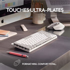 Logitech - MX Mechanical Mini pour Mac Clavier Sans Fil Illumine - Boutons Tactiles Silencieux - Gris (Pale Grey)-Taille Mini avec Touches à Bas Profil : Confort optimal grâce au design minimaliste et compact avec des touches mecaniques à profil bas, pour une precision sans effort et une meilleure ergonomie