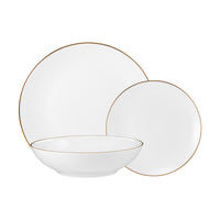 Maxwell & Williams - Blanc et Doré Set de Table 12 Pièces-Lavage des mains recommandé
