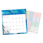 BrownTrout - 2026 Calendrier suspendu carré à spirales mensuel de 18 mois feuille d'autocollants - Blush craquelé - 12 po x 12 po-Format à Rabattre - La reliure en spirale permet de rabattre les pages, en occupant la moitié de l'espace des calendriers standard
