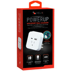 Helix - Chargeur mural multiport Deux ports USB-C et USB-A avec prise-Support de telephone integre