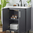 Modway - Augusta 24" Vanette de salle de bain - Gris blanc-Trous centraux de 8 pouces