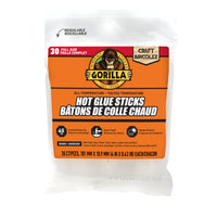 Gorilla - Hot Glue Sticks 4 po Taille Complet - Paquet de 30-Résistant aux intempéries : pour une utilisation intérieure et extérieure