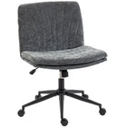 HOMCOM - Chaise de bureau large sans accoudoirs avec roulettes motif croisé - gris-Le siège large et sans accoudoirs permet de s'asseoir en tailleur 
