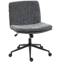 HOMCOM - Chaise de bureau large sans accoudoirs avec roulettes motif croisé - gris-Le siège large et sans accoudoirs permet de s'asseoir en tailleur 