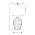 Monarch Specialties - Luminaire - 18 po H Lampe De Table - Céramique Gris - Abat-Jour Ivoire / Crème - Contemporain - Moderne-Profitez d'une garantie limitée de 2 ans qui assure la qualité et la durabilité de cette solution d'éclairage à la mode, qui embellit votre maison tout en offrant une utilisation durable