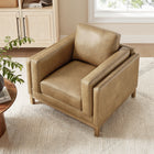 Modway - Roscoe Cuir végane Fauteuil - Toast-Bobine enchevuchée + Ressorts sinueux