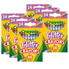 Crayola - Crayons pailletés, 24 par paquet, 6 paquets-Les crayons à paillettes Crayola permettent aux enfants d'ajouter de l'éclat à leurs créations et à leurs projets artistiques à colorier.