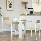 HOMCOM - Table à manger pliante à abattants pour 2-4 personnes - blanc et chêne-Convient comme table à manger, table de préparation, bureau d'ordinateur, bureau d'écriture et plus encore