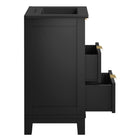 Modway - Dixie 24" Solide Armoire à coiffeuse de salle de bain - Noir noir-Assemblée requise