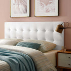 Modway - Lily Biscuit Touffé Performance Velvet Tête de lit Queen, Blanc-Tissu résistant aux taches durable