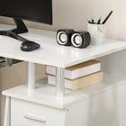 HOMCOM - Bureau d'ordinateur avec plateau clavier et tiroirs de rangement - 47,2 po L x 21,7 po l x 29,5 po H - blanc-Fabriqué en panneaux de particules et poteaux en aluminium pour une durabilité accrue 