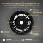 MotionGrey - Disques de musculation premium - Disques olympiques pour barre d’haltérophilie - 15 lb - Lot de 2-Compatibilité trou central 2 po : Compatible avec la plupart des barres olympiques et poignées d’haltères pour une utilisation polyvalente