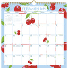 DateWorks - Calendrier Mural à Spirale de 16 Mois 2025 Fruits Mignons - 12 po x 12 po - Anglais-12 pages de calendrier mensuel de Janvier à Décembre 2025.