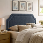 Modway - Magnolia Tissu rembourré Tête de lit King Size - Bleu ardoise-Tuyauterie de contraste