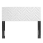 Modway - Mercy Chevron touffé Performance Velvet Tête de lit jumelée, Blanc-Cadre en contreplaqué et MDF