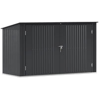 Outsunny - Abri pour bacs à ordures 7,6 pi x 3,4 pi pour 3 poubelles - gris foncé-Peut accueillir jusqu'à 3 bacs, les protégeant des conditions météorologiques difficiles  
